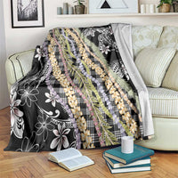 Black Palaka Hawaii Leis Blanket Hawaiian-plaid Elegant Tropical Vibes - Polynesian Pride