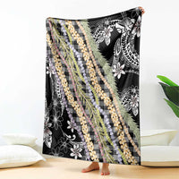 Black Palaka Hawaii Leis Blanket Hawaiian-plaid Elegant Tropical Vibes - Polynesian Pride