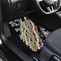 Black Palaka Hawaii Leis Car Mats Hawaiian-plaid Elegant Tropical Vibes - Polynesian Pride
