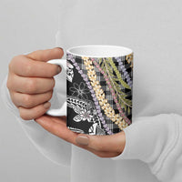 Black Palaka Hawaii Leis Ceramic Mug Hawaiian-plaid Elegant Tropical Vibes LT14 - Polynesian Pride