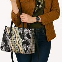 Black Palaka Hawaii Leis Leather Bag Hawaiian-plaid Elegant Tropical Vibes LT14 - Polynesian Pride