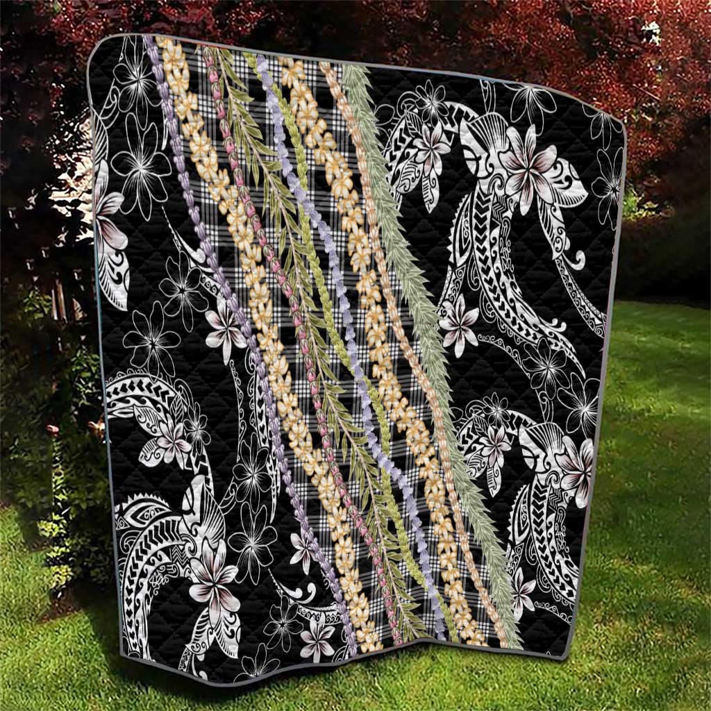 Black Palaka Hawaii Leis Quilt Hawaiian-plaid Elegant Tropical Vibes LT14 - Polynesian Pride