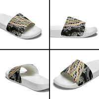 Black Palaka Hawaii Leis Slide Sandals Hawaiian-plaid Elegant Tropical Vibes LT14 - Polynesian Pride