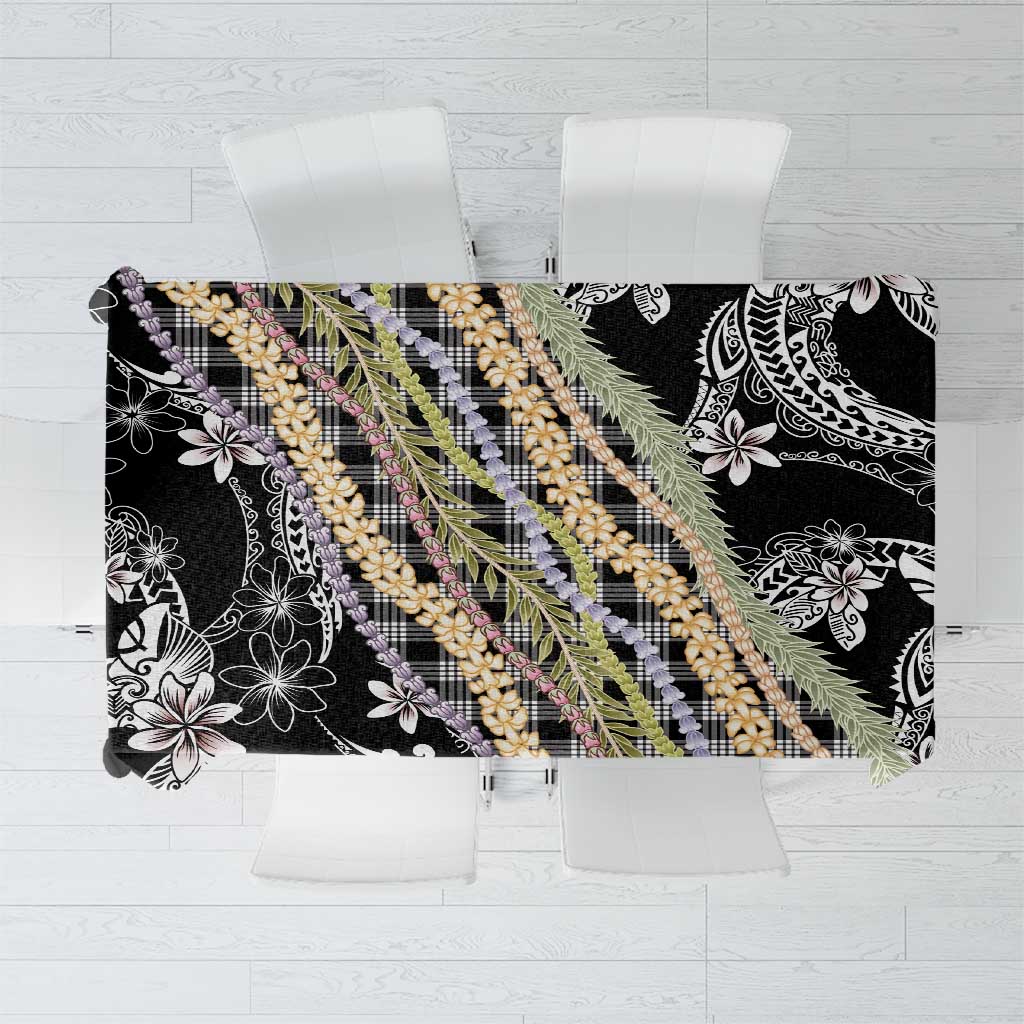 Black Palaka Hawaii Leis Tablecloth Hawaiian-plaid Elegant Tropical Vibes - Polynesian Pride