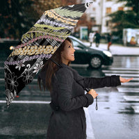 Black Palaka Hawaii Leis Umbrella Hawaiian-plaid Elegant Tropical Vibes LT14 - Polynesian Pride