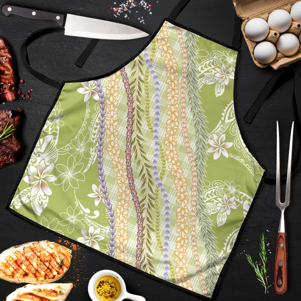 Green Palaka Hawaii Leis Apron Hawaiian-plaid Elegant Tropical Vibes - Polynesian Pride