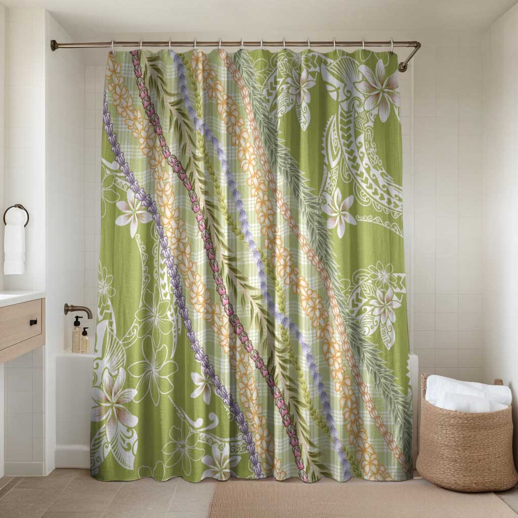 Green Palaka Hawaii Leis Bathroom Set Hawaiian-plaid Elegant Tropical Vibes - Polynesian Pride