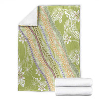 Green Palaka Hawaii Leis Blanket Hawaiian-plaid Elegant Tropical Vibes - Polynesian Pride