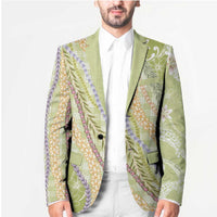 Green Palaka Hawaii Leis Blazer Hawaiian-plaid Elegant Tropical Vibes - Polynesian Pride