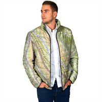 Green Palaka Hawaii Leis Padded Jacket Hawaiian-plaid Elegant Tropical Vibes - Polynesian Pride