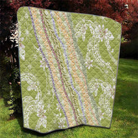 Green Palaka Hawaii Leis Quilt Hawaiian-plaid Elegant Tropical Vibes LT14 - Polynesian Pride