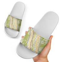 Green Palaka Hawaii Leis Slide Sandals Hawaiian-plaid Elegant Tropical Vibes - Polynesian Pride
