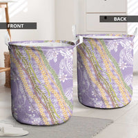 Purple Palaka Hawaii Leis Laundry Basket Hawaiian-plaid Elegant Tropical Vibes - Polynesian Pride