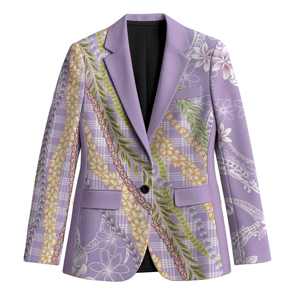 Purple Palaka Hawaii Leis Blazer Hawaiian-plaid Elegant Tropical Vibes - Polynesian Pride
