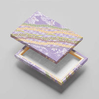 Purple Palaka Hawaii Leis Canvas Wall Art Hawaiian-plaid Elegant Tropical Vibes - Polynesian Pride