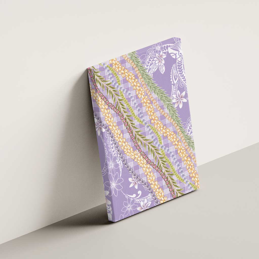 Purple Palaka Hawaii Leis Canvas Wall Art Hawaiian-plaid Elegant Tropical Vibes - Polynesian Pride