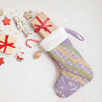 Purple Palaka Hawaii Leis Christmas Stocking Hawaiian-plaid Elegant Tropical Vibes - Polynesian Pride