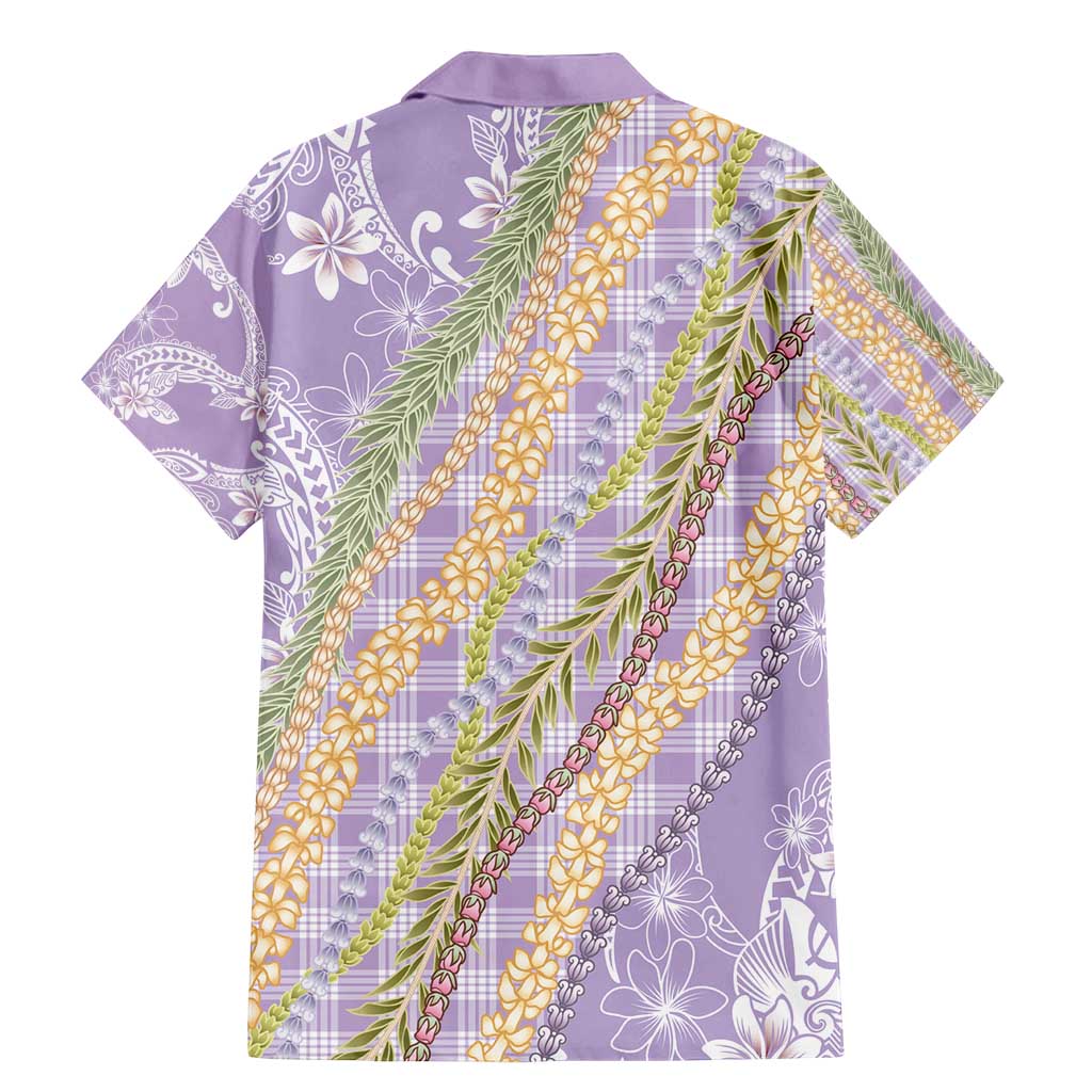 Purple Palaka Hawaii Leis Family Matching Mermaid Dress and Hawaiian Shirt Hawaiian-plaid Elegant Tropical Vibes - Polynesian Pride