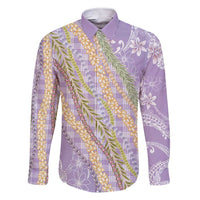 Purple Palaka Hawaii Leis Family Matching Short Sleeve Bodycon Dress and Hawaiian Shirt Hawaiian-plaid Elegant Tropical Vibes - Polynesian Pride