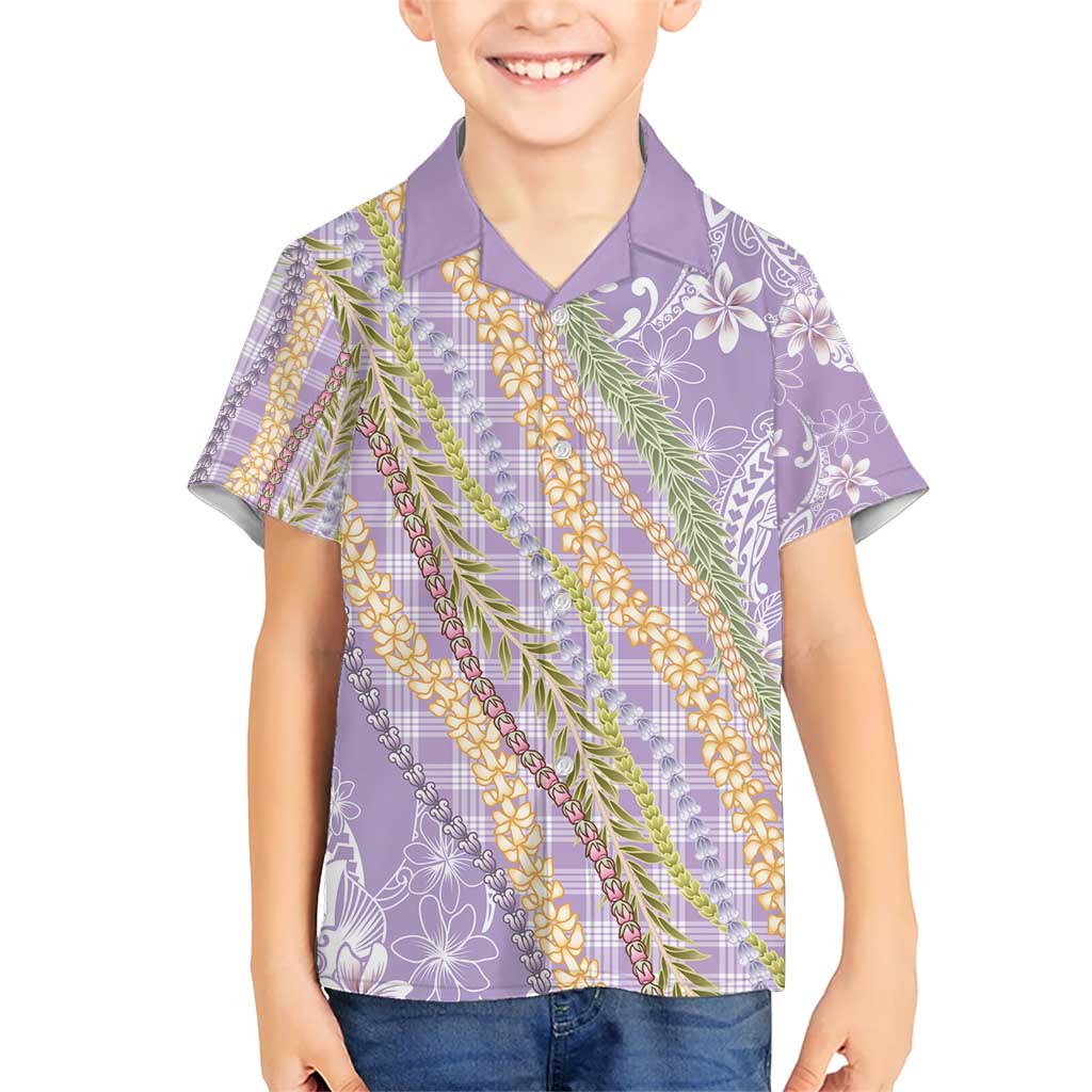 Purple Palaka Hawaii Leis Hawaiian Shirt Hawaiian-plaid Elegant Tropical Vibes - Polynesian Pride