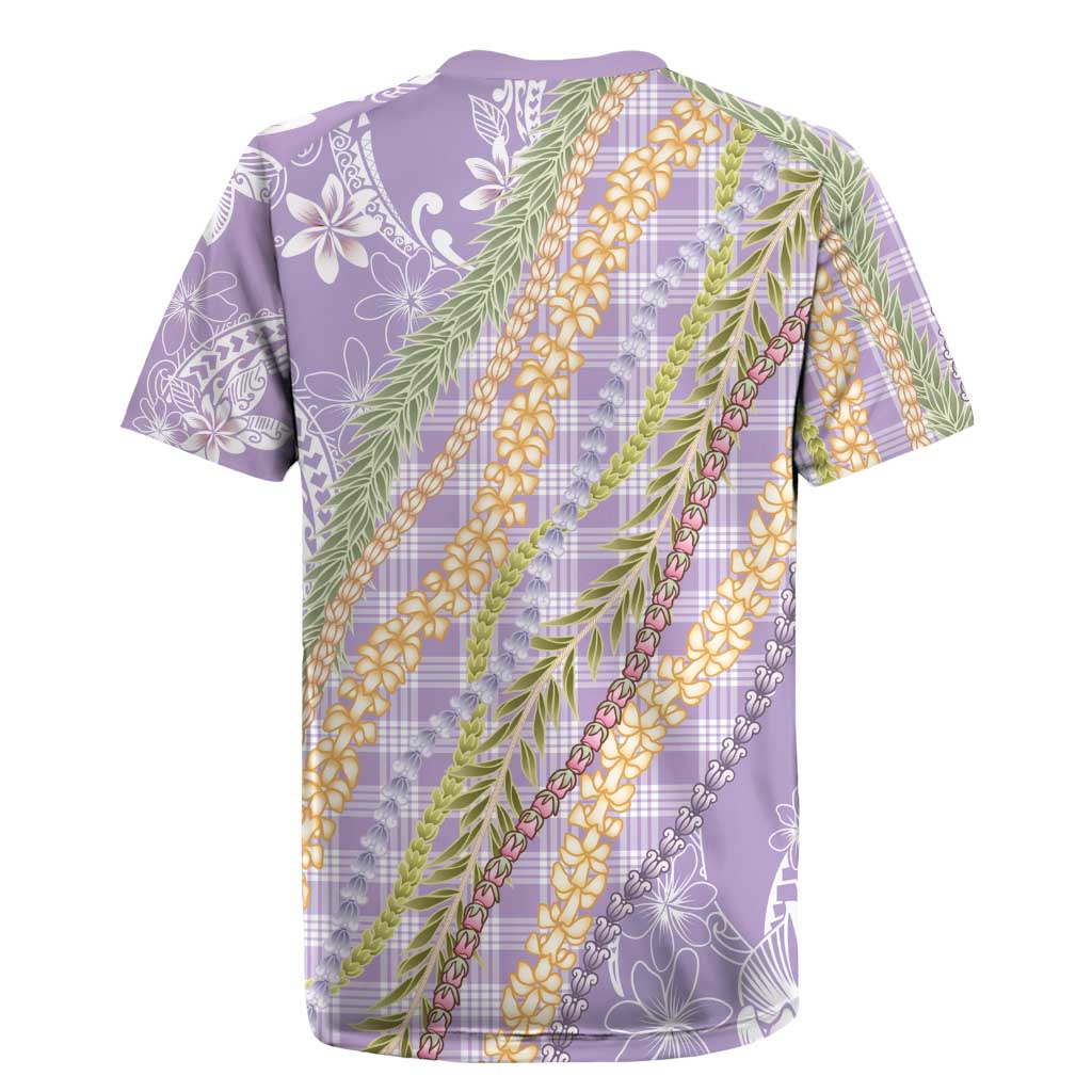 Purple Palaka Hawaii Leis Rugby Jersey Hawaiian-plaid Elegant Tropical Vibes - Polynesian Pride