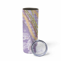 Purple Palaka Hawaii Leis Skinny Tumbler Hawaiian-plaid Elegant Tropical Vibes - Polynesian Pride