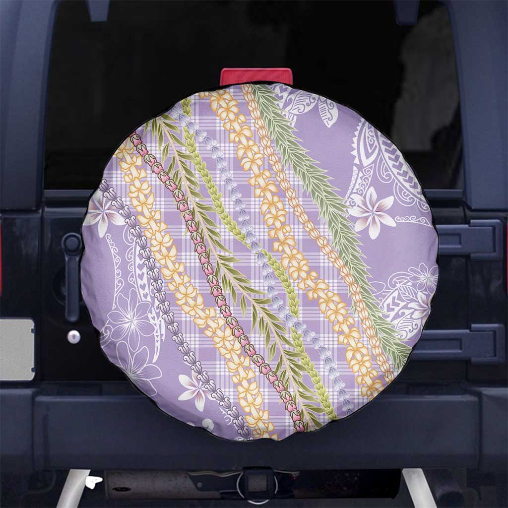 Purple Palaka Hawaii Leis Spare Tire Cover Hawaiian-plaid Elegant Tropical Vibes - Polynesian Pride
