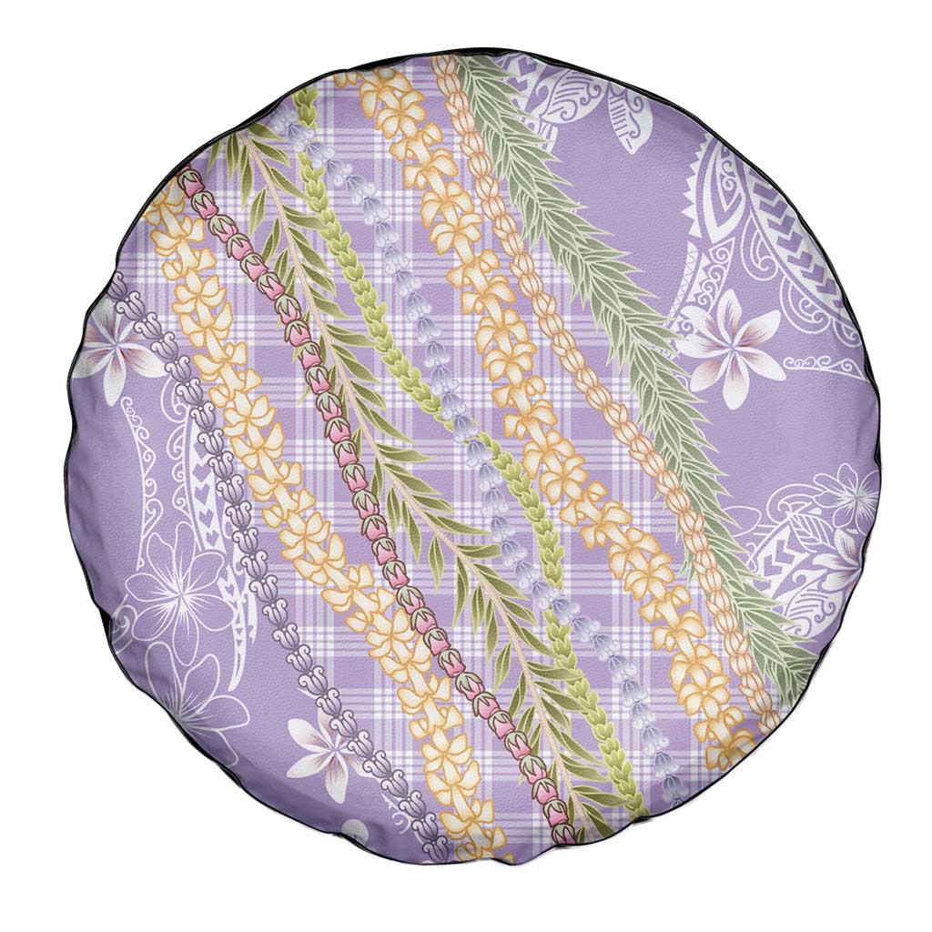 Purple Palaka Hawaii Leis Spare Tire Cover Hawaiian-plaid Elegant Tropical Vibes - Polynesian Pride