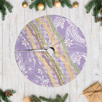 Purple Palaka Hawaii Leis Tree Skirt Hawaiian-plaid Elegant Tropical Vibes - Polynesian Pride