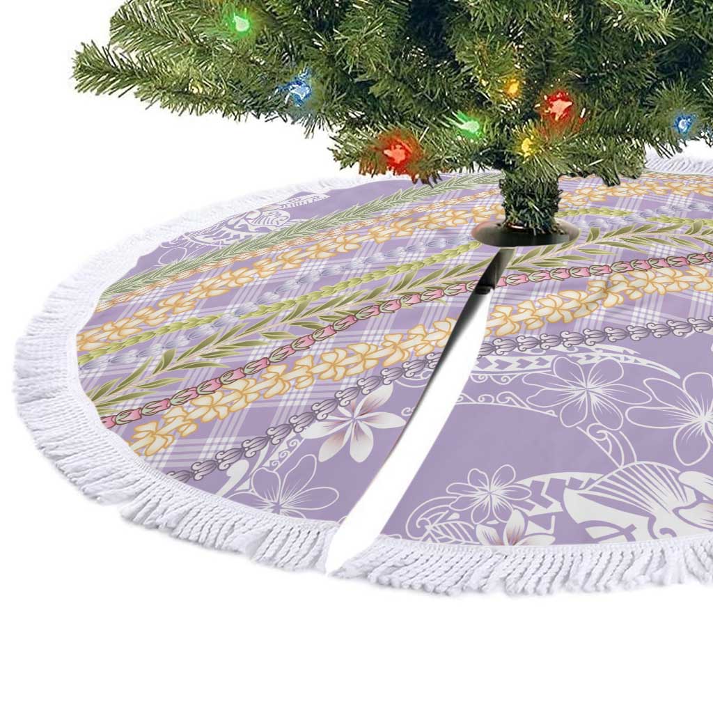 Purple Palaka Hawaii Leis Tree Skirt Hawaiian-plaid Elegant Tropical Vibes - Polynesian Pride