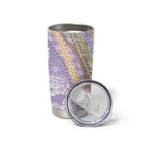 Purple Palaka Hawaii Leis Tumbler Cup Hawaiian-plaid Elegant Tropical Vibes - Polynesian Pride