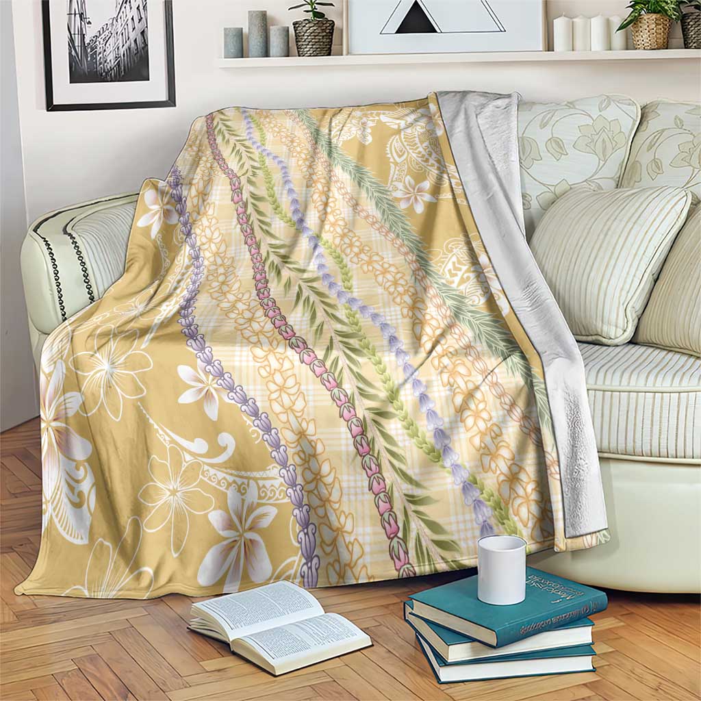 Yellow Palaka Hawaii Leis Blanket Hawaiian-plaid Elegant Tropical Vibes - Polynesian Pride