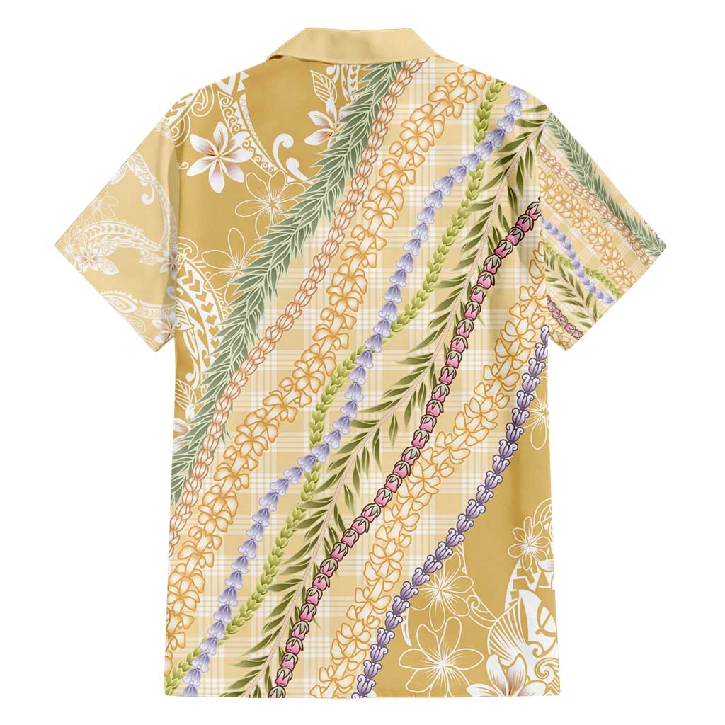 Yellow Palaka Hawaii Leis Hawaiian Shirt Hawaiian-plaid Elegant Tropical Vibes - Polynesian Pride