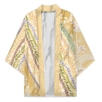 Yellow Palaka Hawaii Leis Kimono Hawaiian-plaid Elegant Tropical Vibes - Polynesian Pride
