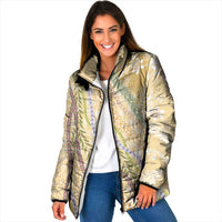 Yellow Palaka Hawaii Leis Padded Jacket Hawaiian-plaid Elegant Tropical Vibes - Polynesian Pride