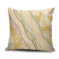 Yellow Palaka Hawaii Leis Pillow Cover Hawaiian-plaid Elegant Tropical Vibes - Polynesian Pride
