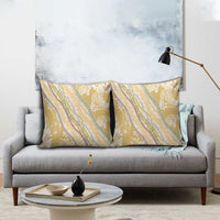 Yellow Palaka Hawaii Leis Pillow Cover Hawaiian-plaid Elegant Tropical Vibes - Polynesian Pride