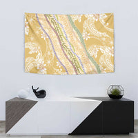 Yellow Palaka Hawaii Leis Tapestry Hawaiian-plaid Elegant Tropical Vibes - Polynesian Pride