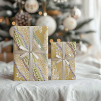 Yellow Palaka Hawaii Leis Wrapping Paper Hawaiian-plaid Elegant Tropical Vibes - Polynesian Pride