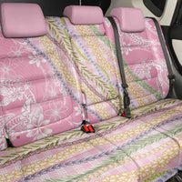 Pink Palaka Hawaii Leis Back Car Seat Cover Hawaiian-plaid Elegant Tropical Vibes - Polynesian Pride