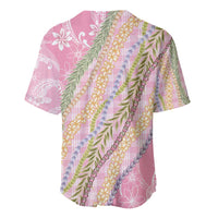 Pink Palaka Hawaii Leis Baseball Jersey Hawaiian-plaid Elegant Tropical Vibes - Polynesian Pride
