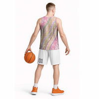Pink Palaka Hawaii Leis Basketball Jersey Hawaiian-plaid Elegant Tropical Vibes - Polynesian Pride