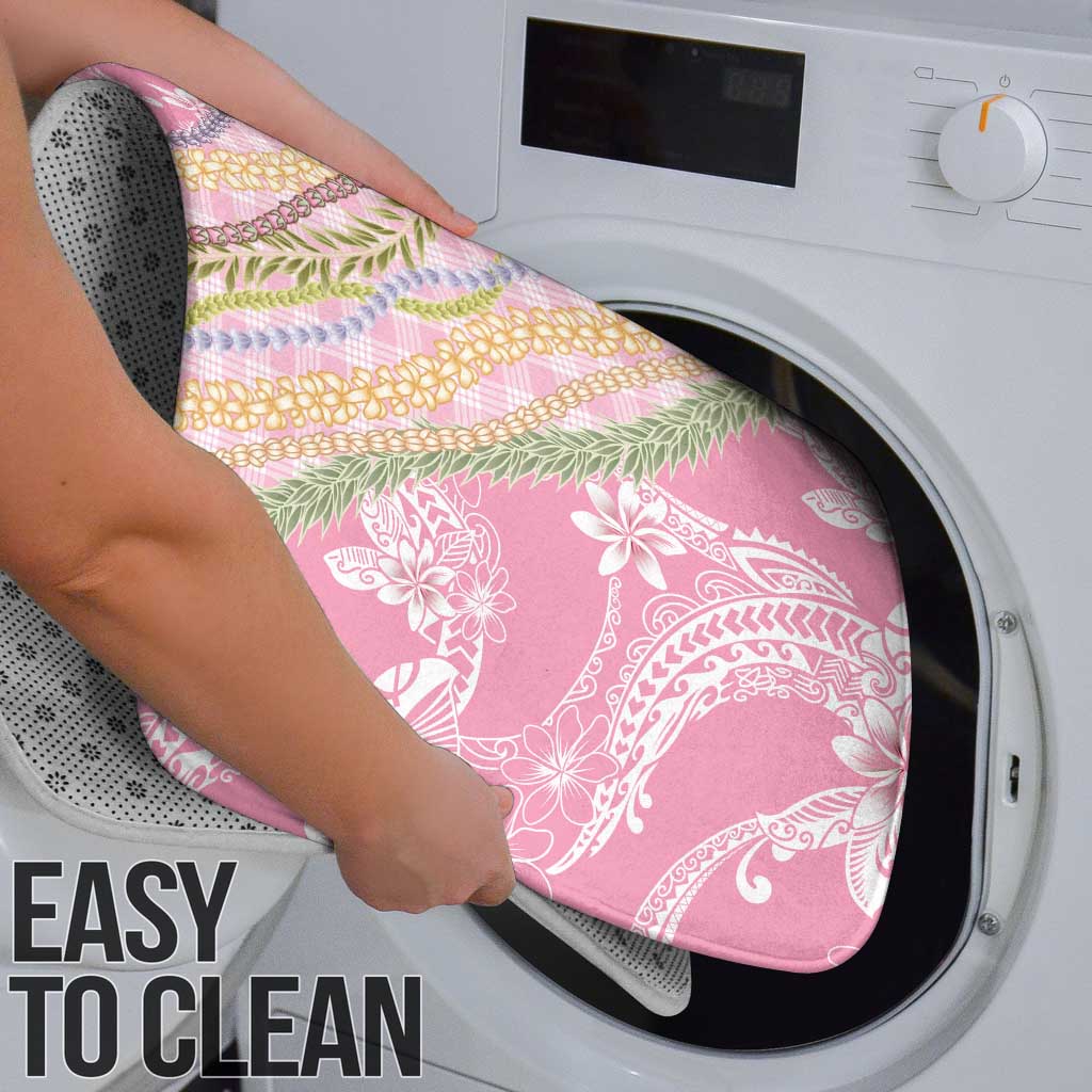 Pink Palaka Hawaii Leis Bathroom Set Hawaiian-plaid Elegant Tropical Vibes - Polynesian Pride