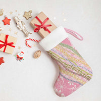 Pink Palaka Hawaii Leis Christmas Stocking Hawaiian-plaid Elegant Tropical Vibes - Polynesian Pride