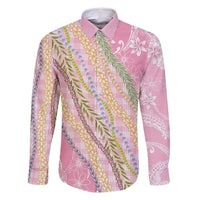 Pink Palaka Hawaii Leis Family Matching Off Shoulder Short Dress and Hawaiian Shirt Hawaiian-plaid Elegant Tropical Vibes - Polynesian Pride