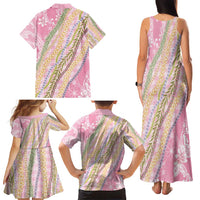 Pink Palaka Hawaii Leis Family Matching Tank Maxi Dress and Hawaiian Shirt Hawaiian-plaid Elegant Tropical Vibes - Polynesian Pride