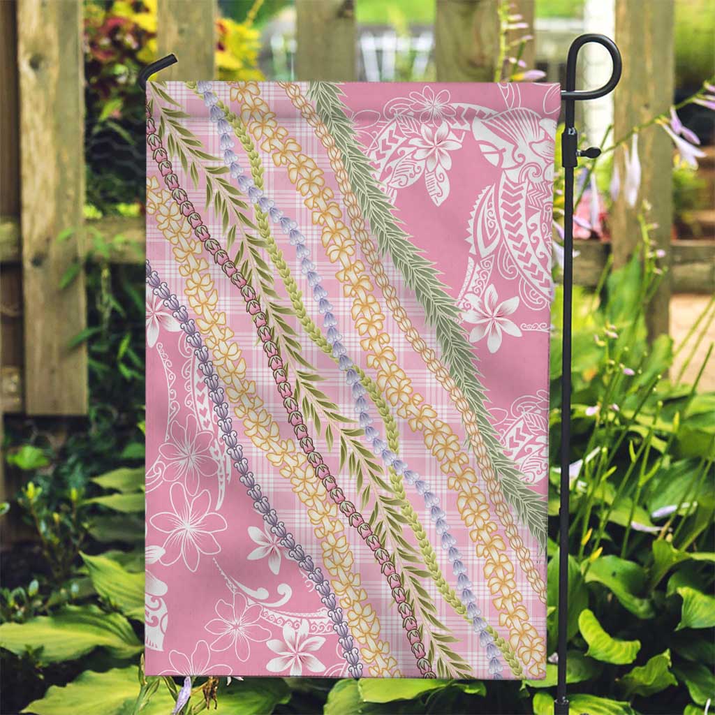 Pink Palaka Hawaii Leis Garden Flag Hawaiian-plaid Elegant Tropical Vibes - Polynesian Pride