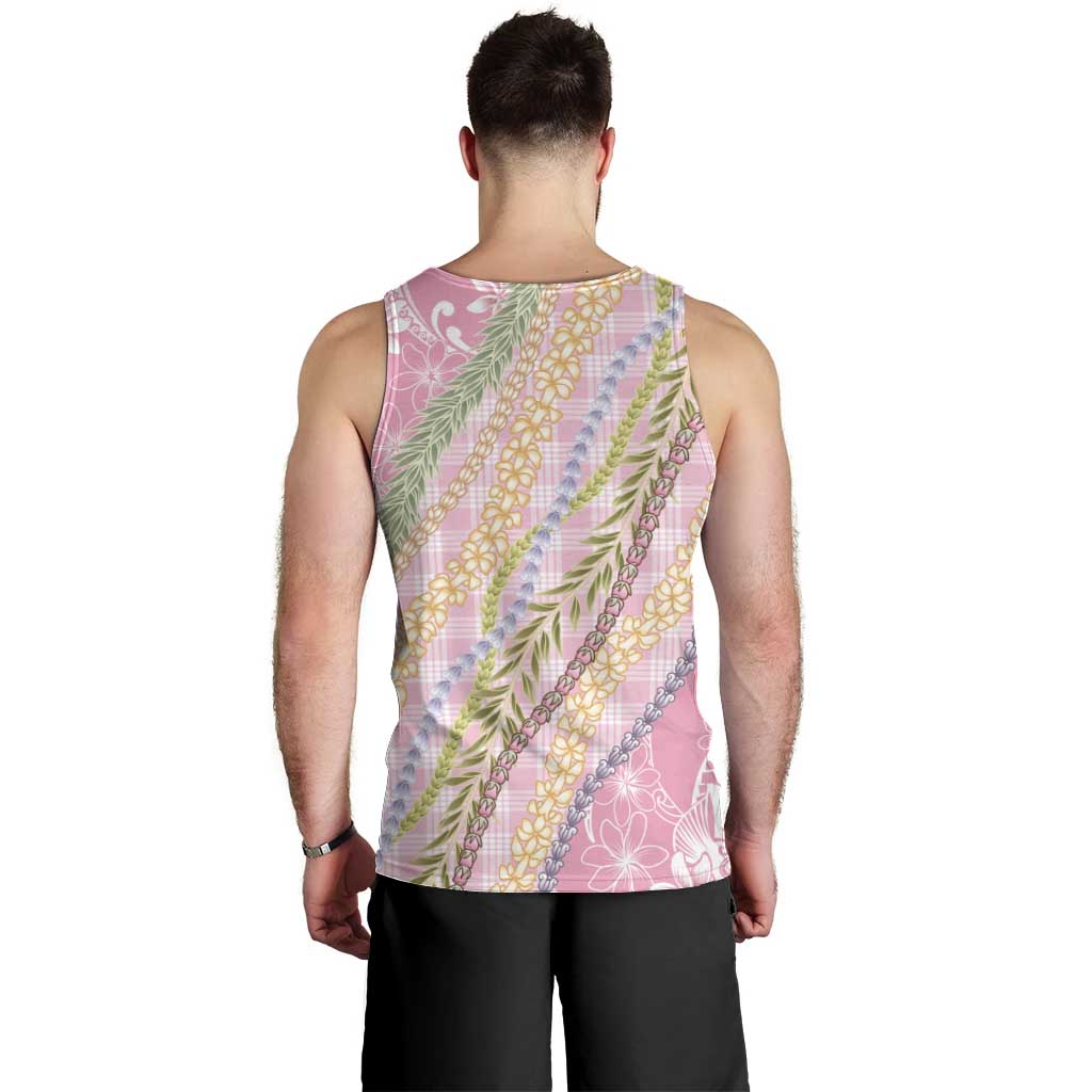 Pink Palaka Hawaii Leis Men Tank Top Hawaiian-plaid Elegant Tropical Vibes - Polynesian Pride