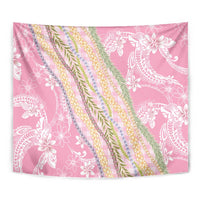 Pink Palaka Hawaii Leis Tapestry Hawaiian-plaid Elegant Tropical Vibes - Polynesian Pride