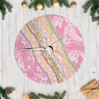 Pink Palaka Hawaii Leis Tree Skirt Hawaiian-plaid Elegant Tropical Vibes - Polynesian Pride